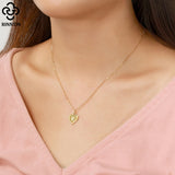 Initial Heart Necklace 925 Sterling Silver 14K Plated Pendant