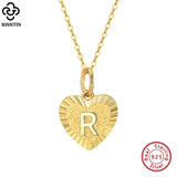 Initial Heart Necklace 925 Sterling Silver 14K Plated Pendant