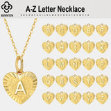 Initial Heart Necklace 925 Sterling Silver 14K Plated Pendant