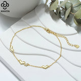 925 Silver Love Heart Chain Anklets for Women