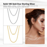 925 Silver Diamond-Cut Rope Chain Necklace Men Women Italian Silver Neck Chain