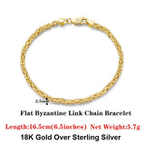 925 Sterling Silver Byzantine Link Chain Bracelet for Women SB122