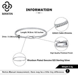 925 Sterling Silver Tennis Bracelet with AAAA Zircon Female Bangle