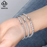 925 Sterling Silver Tennis Bracelet with AAAA Zircon Female Bangle