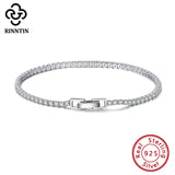 925 Sterling Silver Tennis Bracelet with AAAA Zircon Female Bangle