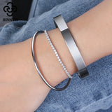 925 Sterling Silver Tennis Bracelet with AAAA Zircon Female Bangle