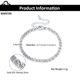925 Silver Phoenix Tail Chain Bracelet Italian Jewelry SB112