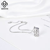 925 Sterling Silver 3 Layers Rhodium Plated Bottle Necklace for Girls