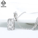 925 Sterling Silver 3 Layers Rhodium Plated Bottle Necklace for Girls