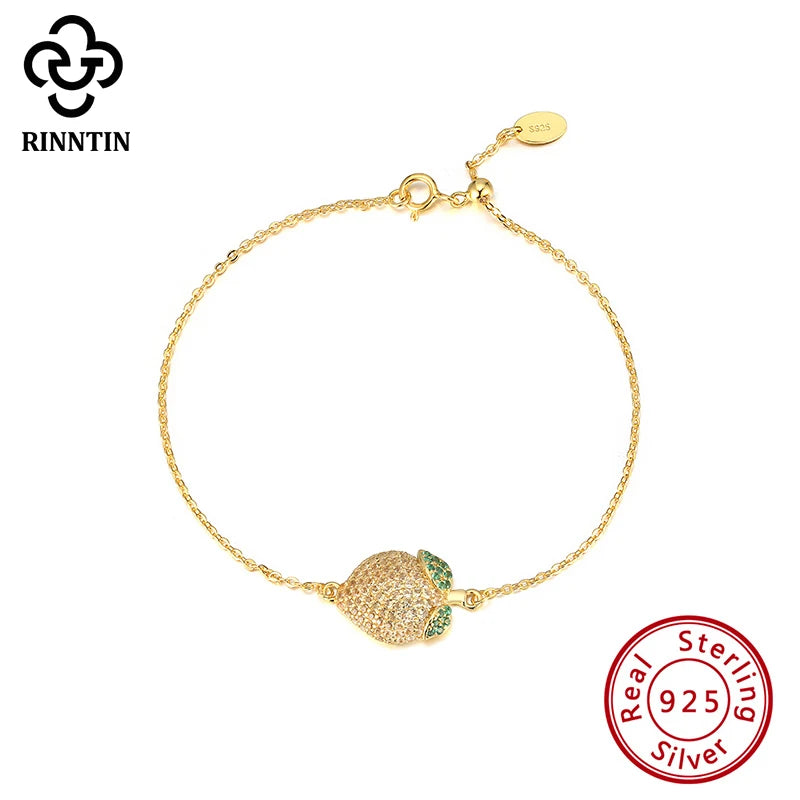 925 Silver Lemon Zircon Bracelet for Grils TEQB06