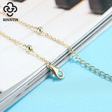 925 Silver Plated Ball Bead Anklet Chain Girls Gift