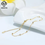925 Silver Plated Ball Bead Anklet Chain Girls Gift