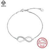 925 Silver Infinity Love Bracelet Women Bangle Wedding Jewelry Gift
