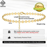 925 Sterling Silver Round Plate Chain Anklets for Women