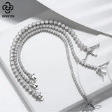 925 Sterling Silver Tennis Bracelet 1.5/2/3mm CZ Women Jewelry SB143