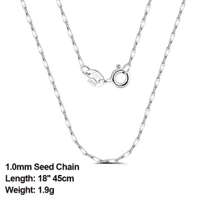 Sterling Silver 1.0mm Twisted Link Chain Necklace for Women