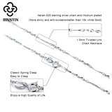 Sterling Silver 1.0mm Twisted Link Chain Necklace for Women