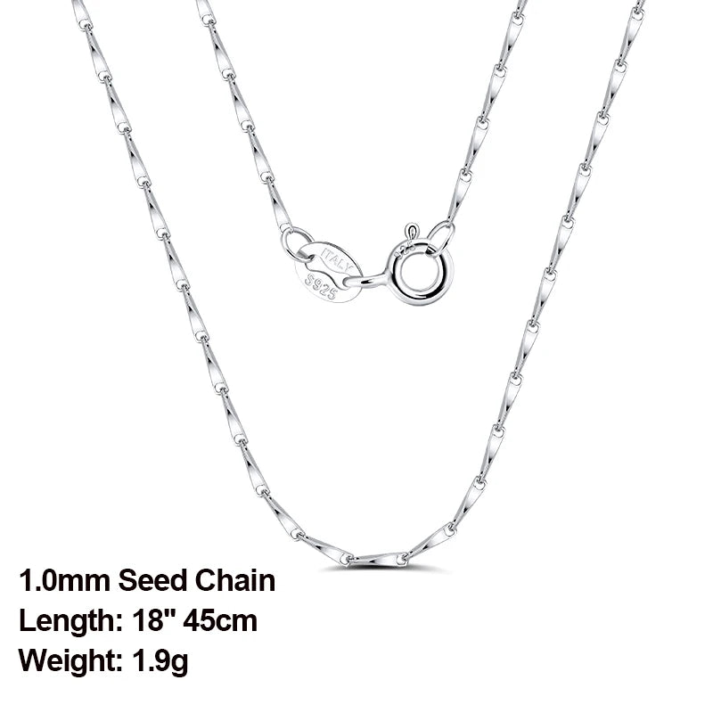 Sterling Silver 1.0mm Twisted Link Chain Necklace for Women