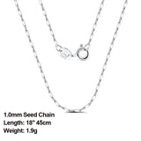 Sterling Silver 1.0mm Twisted Link Chain Necklace for Women