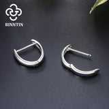 925 Sterling Silver 15mm Hoop Earrings for Women Girl Minimalist Round Earings