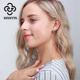 925 Sterling Silver 15mm Hoop Earrings for Women Girl Minimalist Round Earings