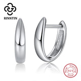 925 Sterling Silver 15mm Hoop Earrings for Women Girl Minimalist Round Earings