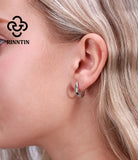 925 Sterling Silver 15mm Hoop Earrings for Women Girl Minimalist Round Earings