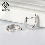 925 Sterling Silver 15mm Hoop Earrings for Women Girl Minimalist Round Earings