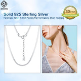 925 Silver 1.8mm Herringbone Chain Necklace Punk Jewelry