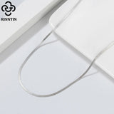 925 Silver 1.8mm Herringbone Chain Necklace Punk Jewelry