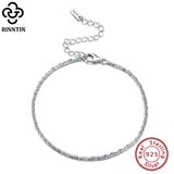 925 Silver 1.8mm Starlight Chain Bracelet Women Hand Jewelry SB111