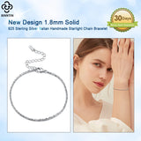 925 Silver 1.8mm Starlight Chain Bracelet Women Hand Jewelry SB111
