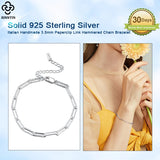 925 Sterling Silver Hammered Chain Bracelet - Punk Silver 925 Jewelry