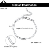 925 Sterling Silver Hammered Chain Bracelet - Punk Silver 925 Jewelry