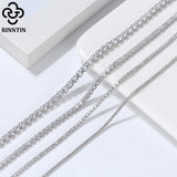 925 Silver Women's Tennis Necklace Sparkling CZ Women Neck Chain
