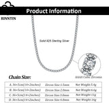 925 Silver Women's Tennis Necklace Sparkling CZ Women Neck Chain