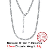 925 Silver Women's Tennis Necklace Sparkling CZ Women Neck Chain