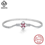 925 Silver Spin Clover Bracelet with Cubic Zirconia SB110