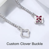 925 Silver Spin Clover Bracelet with Cubic Zirconia SB110