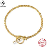 Italian Silver Braided Chain Bracelet 14K Plated for Women