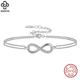 925 Silver Infinity Love Charm Bracelet Gift for Wife Women Jewelry
