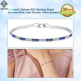 Women's Sterling Silver Tennis Bracelet with Cubic Zirconia 6.5 - 7.5 Inch