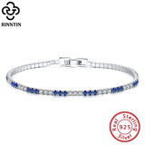 Women's Sterling Silver Tennis Bracelet with Cubic Zirconia 6.5 - 7.5 Inch