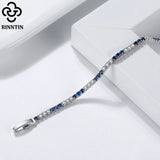 Women's Sterling Silver Tennis Bracelet with Cubic Zirconia 6.5 - 7.5 Inch