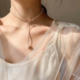 Long Necklace with Immortal Pearl Bow for Women