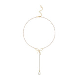 Long Necklace with Immortal Pearl Bow for Women