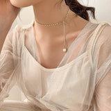 Long Necklace with Immortal Pearl Bow for Women