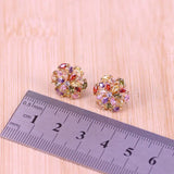 Rose Square Zircon Jewelry Set Women Earrings Necklace Anniversary