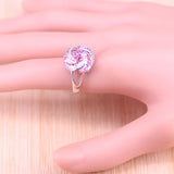 Princess Pink Lucky Circle Jewelry Set - Silver 925