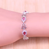 Princess Pink Lucky Circle Jewelry Set - Silver 925